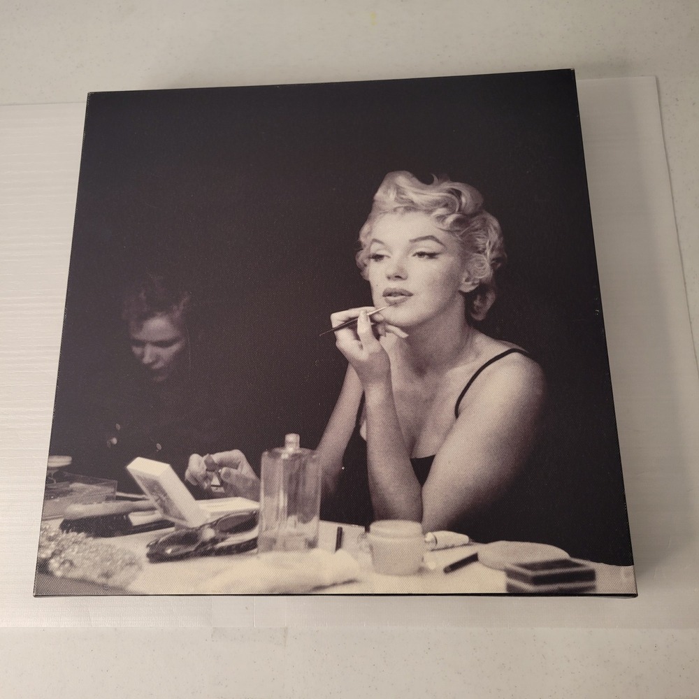 Marilyn Monroe Makeup Table B&W Canvas Wall Art 14x14 Made in Canada Hollywood - Picture 3 of 11